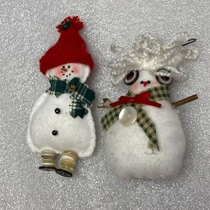 Vintage crafty felted snowman ⛄️ snowman couple